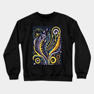 Abstract Colorful Swirl Flowers Crewneck Sweatshirt